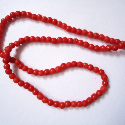 Natural Red Coral Moonga Round Beads Strand 5 mm for Mala & Jewellery Making
